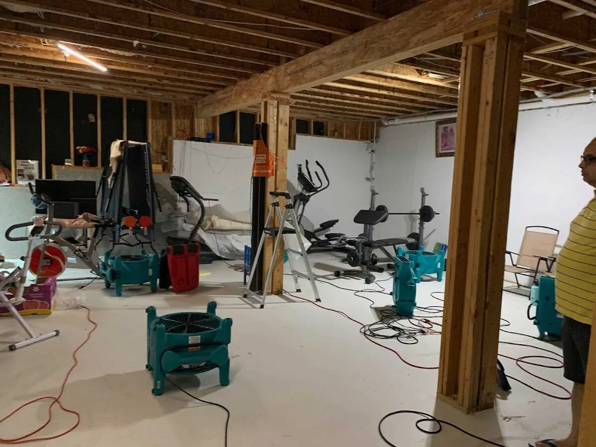 Basement drying equipment setup for Contents Cleaning & Restoration in Willmar